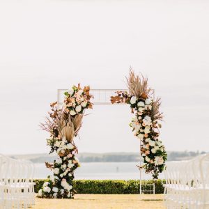 White Wire Arch Hire Wedding